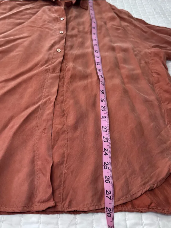 Lucy Paris Women’s S Burnt Orange Maggie Button-Down Shirt Oversized - Image 4