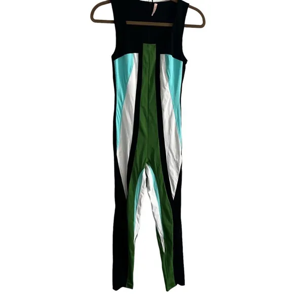 NO KA’OI Colorblock Sleeveless Catsuit Jumpsuit Activewear Size S - Image 2