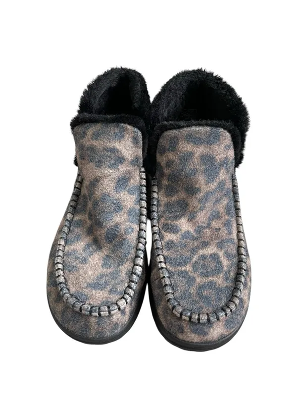 Hey Dude Denny Leopard Booties Women’s Size 11 Plush Faux Fur Comfy Cozy - Image 2
