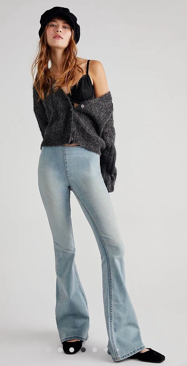 Free People Penny Pull-On Flare Jeans - Image 5