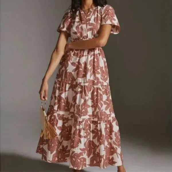 Anthropologie XS The Somerset Maxi Floral Print Dress - Image 2