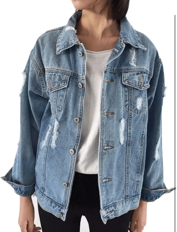 Oversized Denim Jacket Blue Size L - Image 2