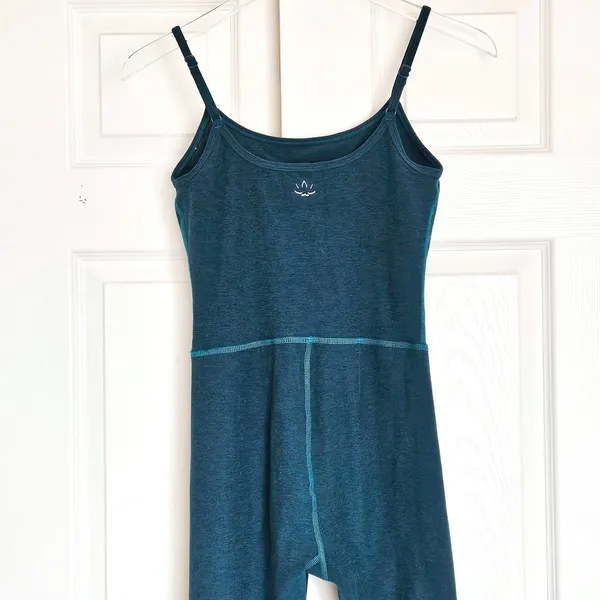 BEYOND YOGA Spacedye Uplevel Midi Jumpsuit Size Small Lunar Teal Heather - Image 7