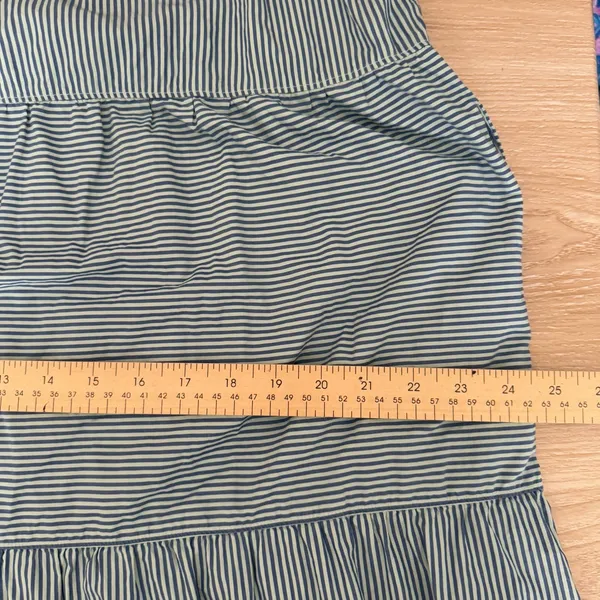 Nation LTD Large Camille Midi‎ Sundress Spritz Stripe Mint Blue Tiered Resort - Image 12