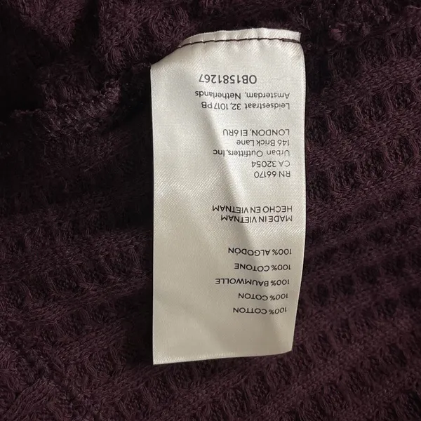 Free People Small Thermal Top Juicy Cowl Neck Split Back Long Sleeve Date Night - Image 14