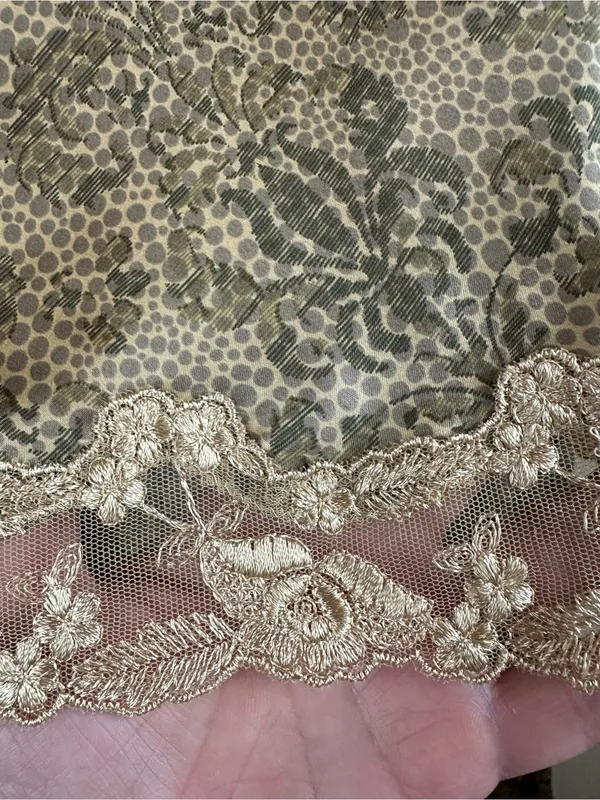 Vintage 2000 Y2K Victorias Secret Leopard Print Floral Lace Satin Pajama Set M - Image 4