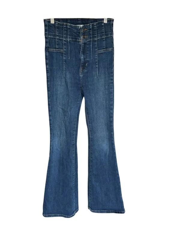 Free People - Jayde Flare Jeans Night Sky Retro High Rise Denim Sz 27 - Image 3