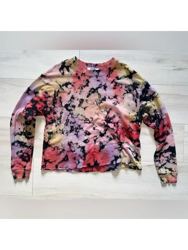 Anthropologie LETLUV Retro Artsy Eco Aesthetic Cotton Tie Dye Crewneck small - Image 2