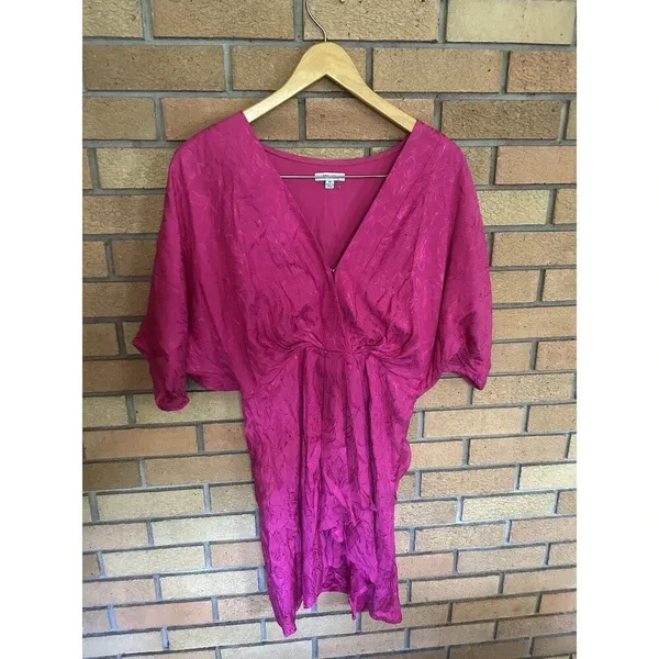 BTFL-LIFE Fuchsia Candra Floral Jacquard Dolman Sleeve Mini Dress Medium $119 - Image 2
