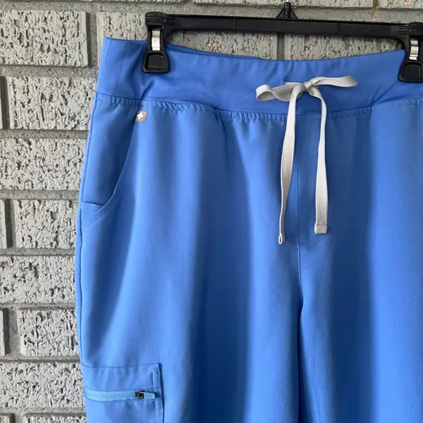 Figs High Waisted Zamora Joggers Sz XLP Ceil Blue Hospital Uniform Nurse Medical - Image 3