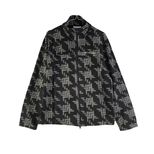 Columbia West Bend Full Zip Fuzzy Sherpa Jacket Black Gray Frosted checkered M - Image 3