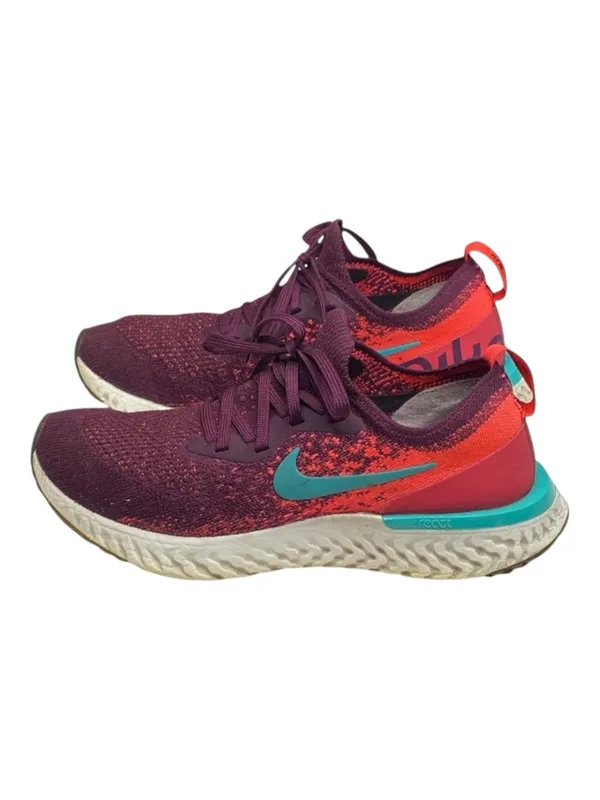 Nike ✔︎ Epic React Flyknit Running Shoes Sneakers ✔︎ Bordeaux Hyper Jade ✔︎ 7.5M - Image 7