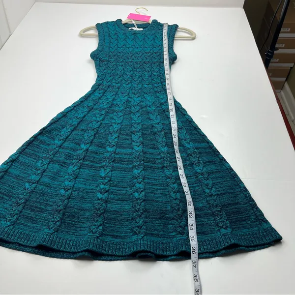 Amanda‎ Uprichard Braylen Bold Knit Sleeveless Dress Teal Womens Size Small NEW - Image 10
