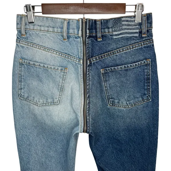 REVICE Denim Yin Yang Two Tone High Rise Straight Leg Jeans Tokyo Wash Size‎ 28 - Image 7