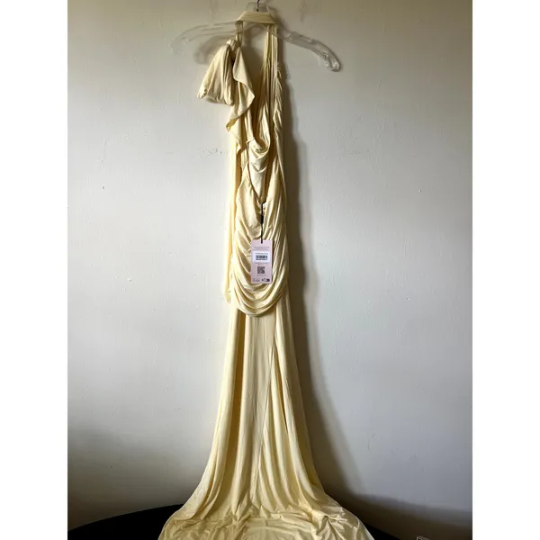 Oh Polly Annelise Jersey Bridesmaid Maxi Dress in Butter Yellow Size M New - Image 11