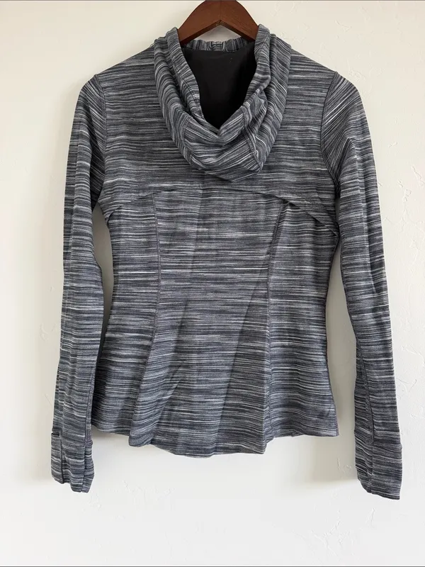 Lululemon Hooded Define Jacket Nulu Size 10 Mini Space Dye Nocturnal Teal W4BF8S - Image 4