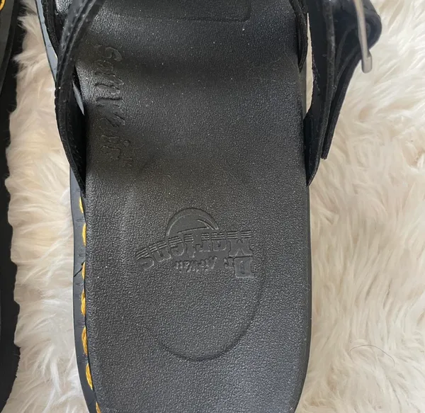 Dr Martens Blaire Leather Slip On Black Platform Sandals NIB - Image 4