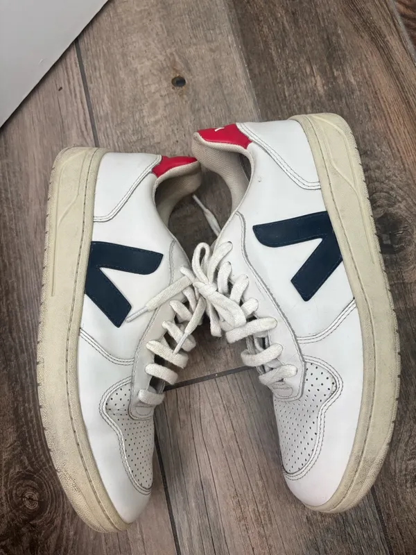 Veja V-10 Leather White Nautico Pekin - Image 4