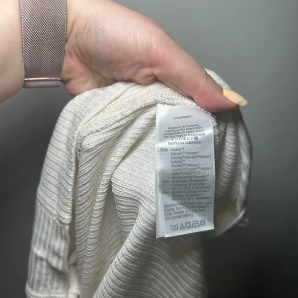 NWT Madewell Ribbed Turtleneck Long-Sleeve Tee cream women's medium minimal - Image 5