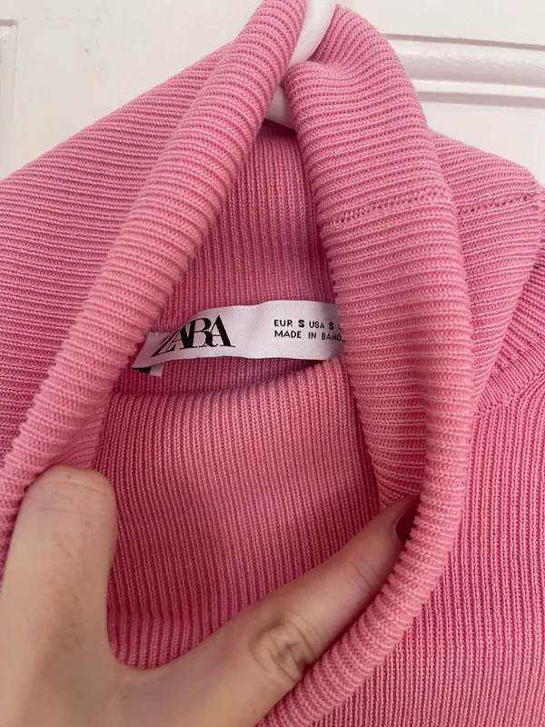 ZARA Pink Rib Knit Turtleneck - Image 2