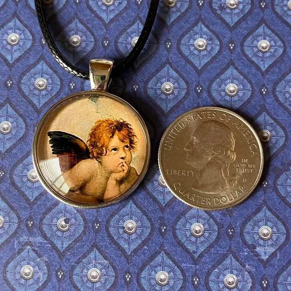 Handmade aesthetic Kawaii vintage goth angel/ cherub Unisex necklace👼 - Image 2