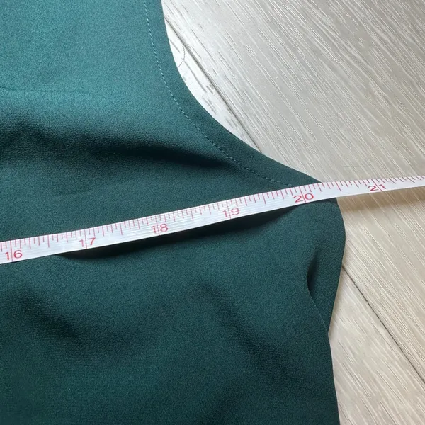 Loft womens blouse‎ green short sleeve workwear top boho relaxed lightweight L - Image 5
