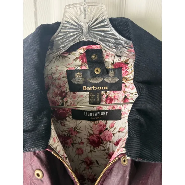 Barbour Violet Lightweight Waxed Cotton Jacket in 16 - Image 8