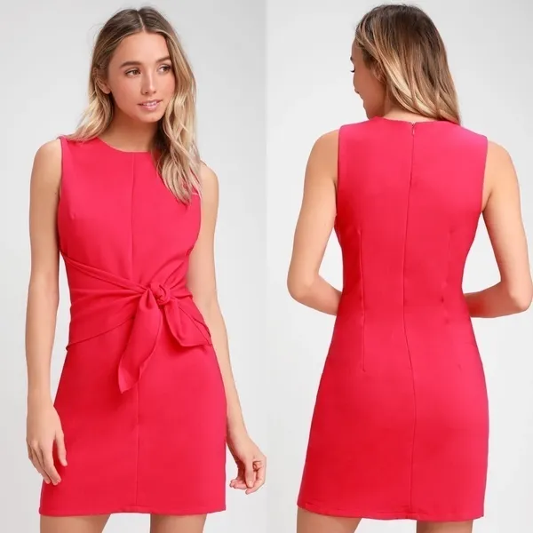 Lulus‎ Aylin Tie-Front Sleeveless Mini Dress in Fuchsia Size Small - Image 9