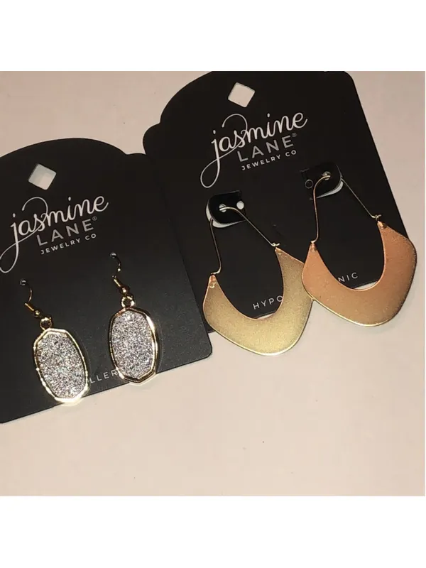 Jasmine Lane Gold Tone and Silver Tone Earrings Set - Image 2