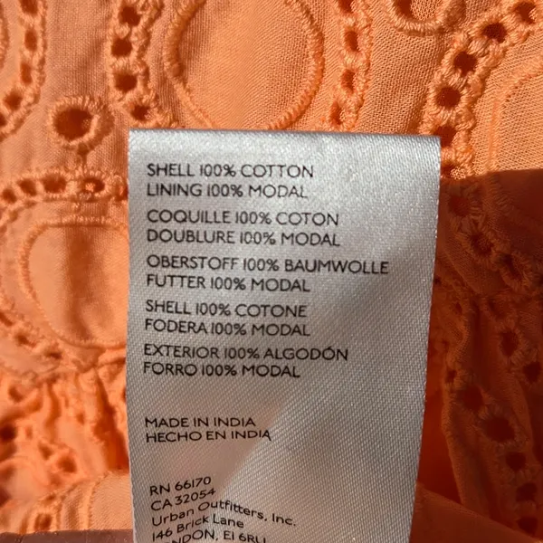 Maeve Eyelet Cotton Orange Tiered Mini Skirt Anthropologie XS - Image 8