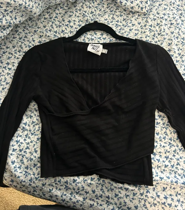 Princess Polly Black Crossover Top - Image 2