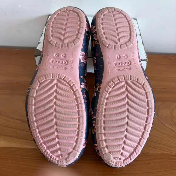 Crocs Kadee Floral Navy Pink Ballet‎ Flats Slip On Shoes Womens Size 7 - Image 6