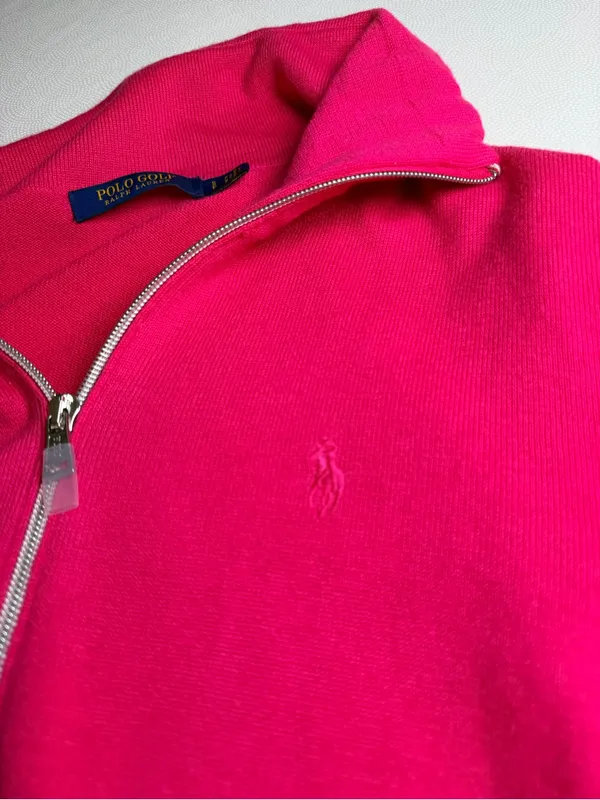 Polo Golf Ralph Lauren Women S Pink Cashmere Blend Full Zip Hooded Sweater - Image 5