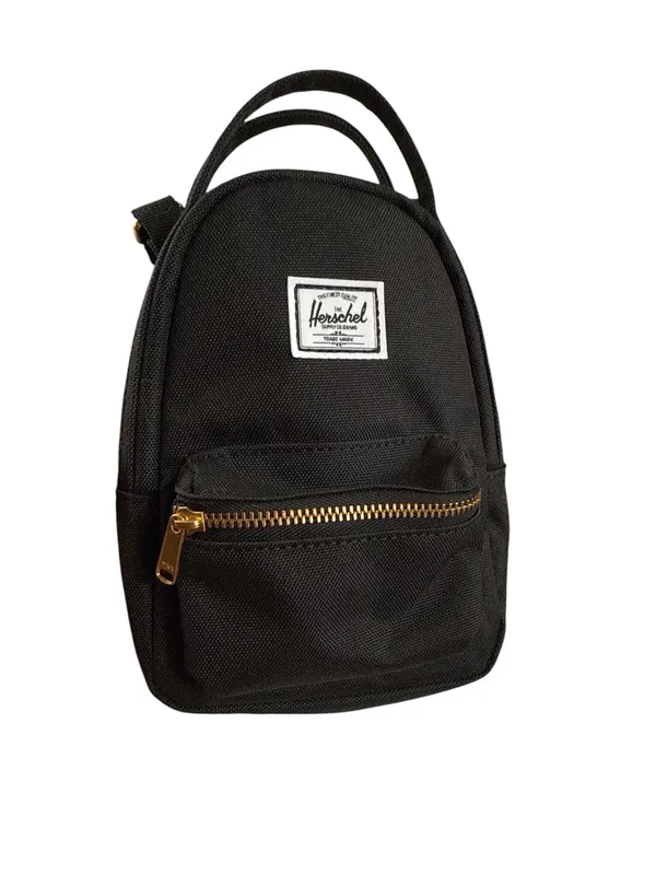 Herschel Mini Backpack Crossbody - Black with Gold Hardware - Image 4