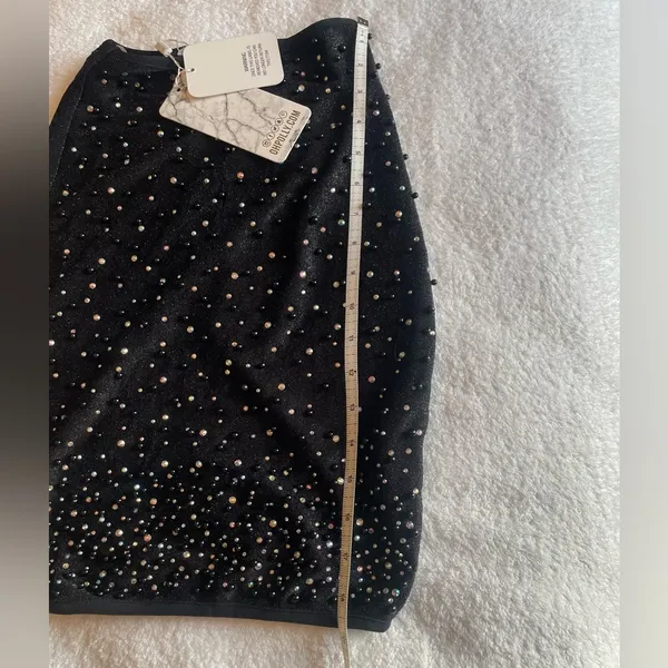 Oh Polly Black Beaded Set: Skirt and Crop Top w Halter Ties Sz 0 NWT - Image 11