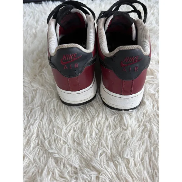 Nike Air Force 1 AF1 Burgundy Red Black White Low Top Sneakers‎ Shoes 6.5 - Image 7
