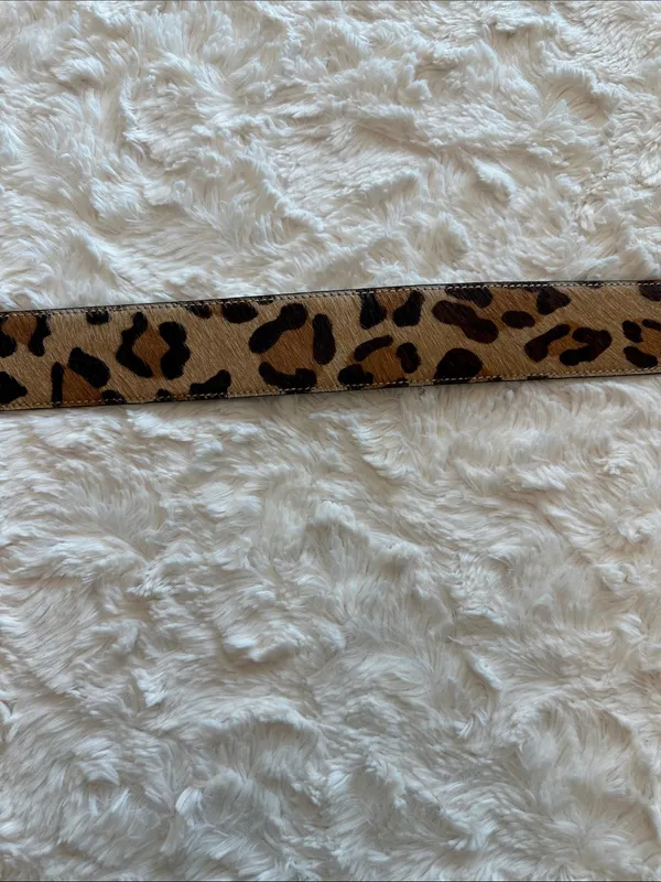 Talbots Leopard-Print Wide Belt with Black Buckle- size small (38 inches) - Image 8