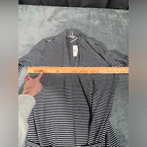NWT Loft cardigan Black and White Striped sweater small MSRP$70 - Image 5