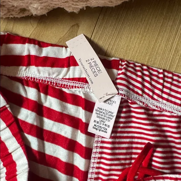 Victoria's Secret Red and White Striped Pajama Pants - Image 2