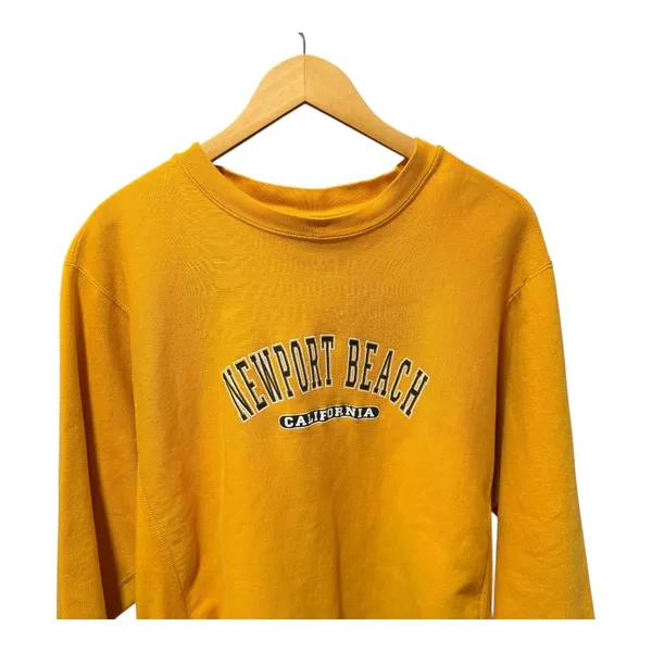 MV Sport Newport Beach‎ California Yellow Crewneck Sweatshirt Women's L - Image 3