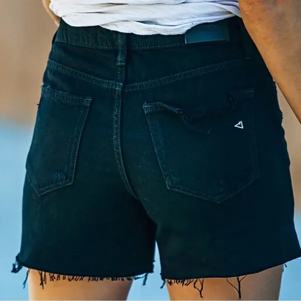 Hidden Jeans Pixie High Rise Distressed Denim Shorts • Sz M - Image 2