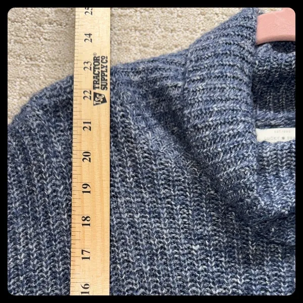 Lucky Brand Turtleneck Sweater Womens XL‎ Blue Marl Knit Pullover Cozy - Image 5