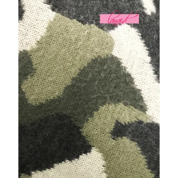 Universal Thread Distressed Camo Cardigan Oversized Olive Camouflage Sweater XS - Image 9