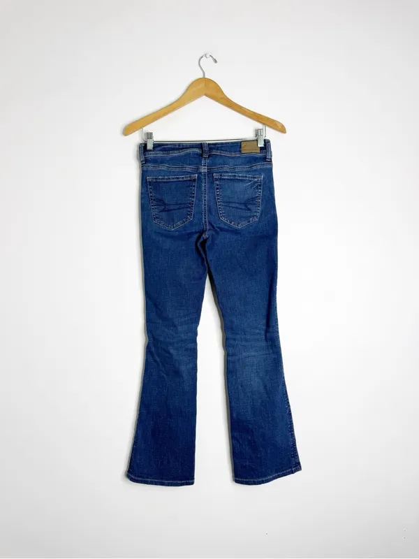 American Eagle Next Level Stretch Kick Boot Jeans Size 2 Regular Dark Wash - Image 2