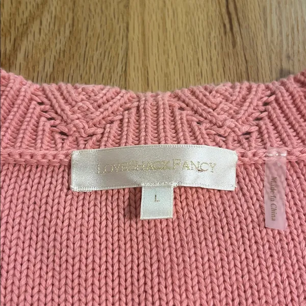 LoveShackFancy Anselma Cardigan in Powder Blush Sz L - Image 3