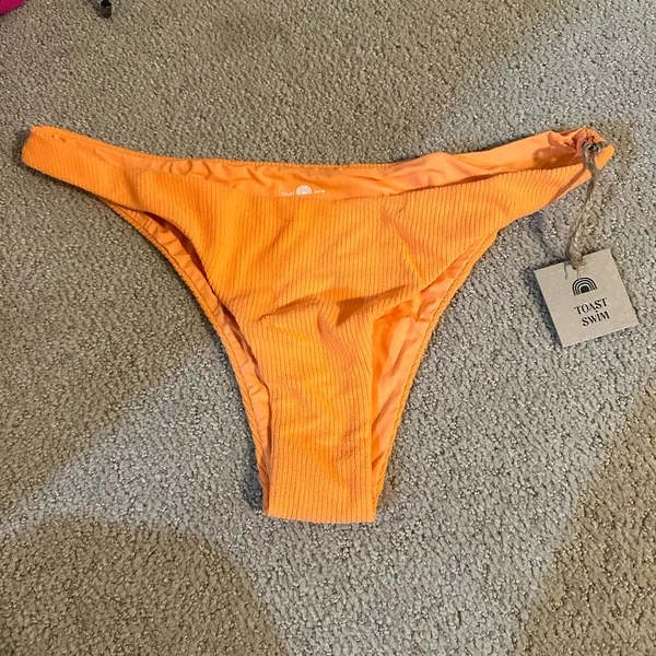 NWT Toast x Free People high hip bikini bottoms nectarine - Image 2