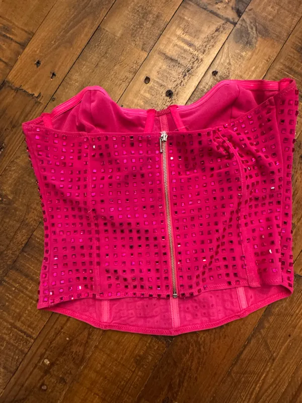 WHITE FOX Sequin Corset Top - Image 4