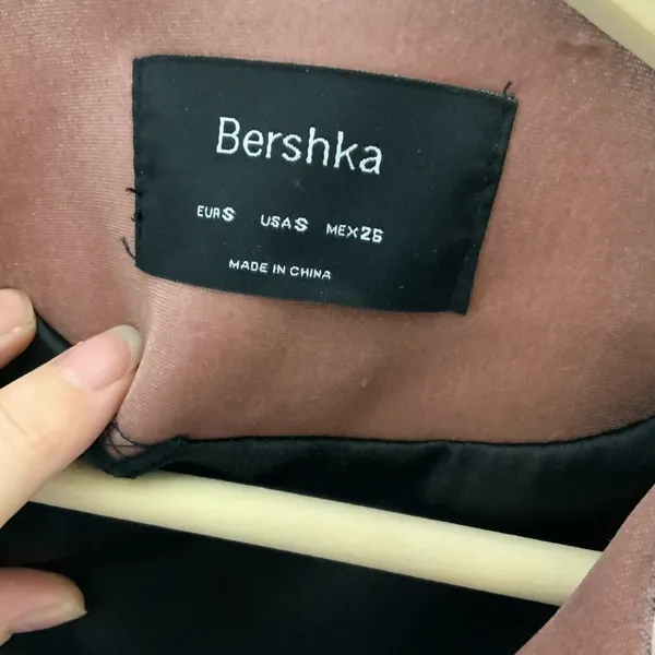 Bershka‎ pink velvet biker jacket Small - Image 4