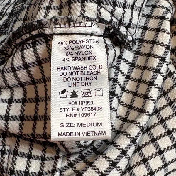 Shinestar Gingham‎ Checkered Pants Black White Y2K Stretch Women Size Large - Image 8