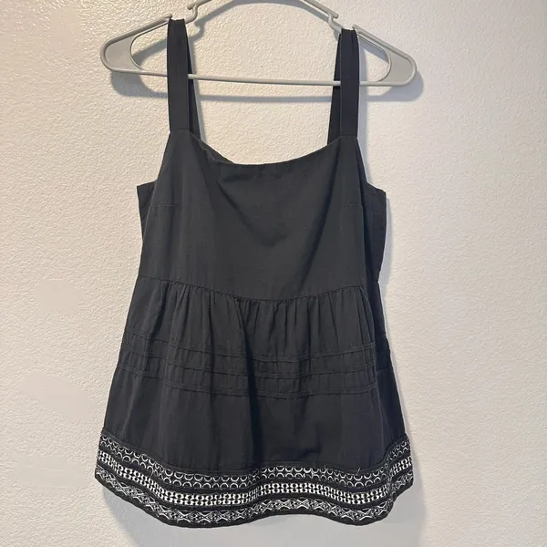 Anthropologie Amit Aggarwal‎ - XS Olivia Embroidered Black Top Blouse Boho - Image 7